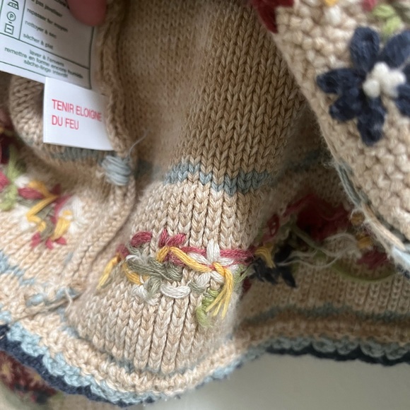 Laura Ashley Vintage Floral Knit Cardigan Sweater Cottagecore - Picture 6 of 6